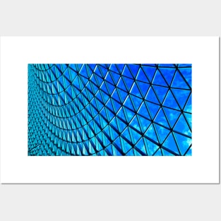 Blue steel glass roof in full framed pattern Posters and Art